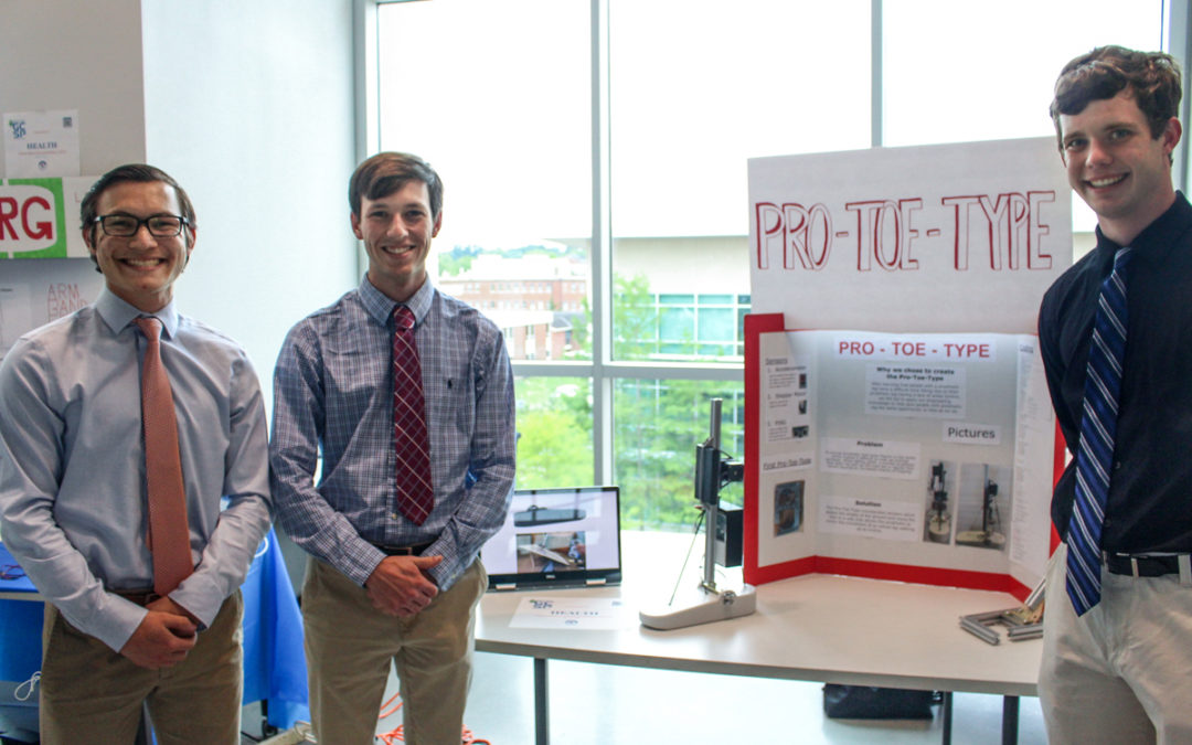 Freshman engineering students design prosthetic hiking foot, win first place at design expo